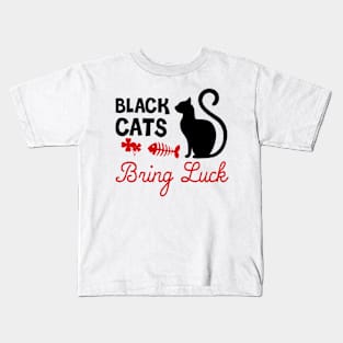 Black Cats Bring Luck Christmas Present Kids T-Shirt